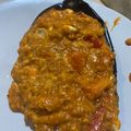 El cooksnap de Silvia Lima cuando hizo Berenjenas rellenas de atún y huevo duro.