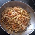El cooksnap de Janeth mejia cuando hizo Tallarín con camarones al pomodoro.