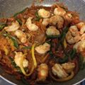 El cooksnap de Gisella Carrillo cuando hizo Fideos chinos con camarones.