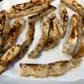 El cooksnap de Arantza cuando hizo Bastones de berenjena empanizados con sal de miel de panela, ajo y mostaza🤔🤨😊.