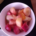 El cooksnap de Pili Pérez cuando hizo Macedonia de frutas al cava.