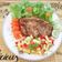 รูป Cooksnap ของ มุทิตา มงคลอุดมสุข เมื่อเขาทำ สเต็กอกไก่ย่างพริกไทยดำกับซัลซ่ามะม่วงแอปเปิ้ล