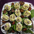 El cooksnap de Rosalía cuando hizo Huevos rellenos con gambas.