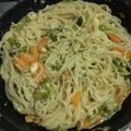 El cooksnap de Angie Chaves cuando hizo Spaghetti, con crema y brócoli.