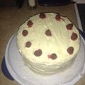 saraleebeckman's cooksnap of when they made White Butter Cake layered with Raspberry Cream with a White Chocolate Frosting.