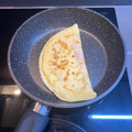 El cooksnap de Elena cuando hizo Crepe de jamón, queso y huevo.