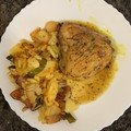 El cooksnap de Melanio Esteban cuando hizo Pollo al horno con curry y miel.