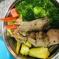 รูป Cooksnap ของ ampmii เมื่อเขาทำ อาหารคลีนโดยไมโครเวฟ : อกไก่ มันฝรั่ง และบล็อกเคอรี่