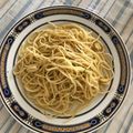 El cooksnap de Chireisi Amador cuando hizo Spaghetti con ajo, aceite de oliva y pimienta.