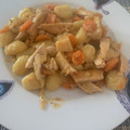 El cooksnap de Laura cuando hizo Ñoquis con pollo en salsa de cebolla y zanahoria.