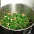 El cooksnap de fretunts cuando hizo Kale con espinacas y tofu.