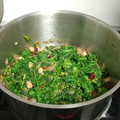 El cooksnap de fretunts cuando hizo Kale con espinacas y tofu.
