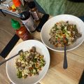 El cooksnap de Perla García cuando hizo Yakimeshi de res.