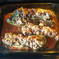 El cooksnap de moni cuando hizo Calabacín relleno de carne y champiñones.