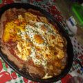 El cooksnap de Ludmila Cabrera cuando hizo Pizza con masa de berenjena y harina integral.