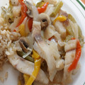 El cooksnap de LuzMa SG cuando hizo Tiritas de pescado con champiñones.