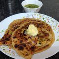 Veena Chopra का कुकस्नैप जब उन्होंने आलू पराठा मक्खनवाला(Aloo paratha makhanwala recipe in hindi) बनाया था।