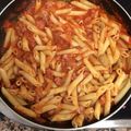 El cooksnap de Olga cuando hizo Macarrones con salchicha fresca y salsa tomate.