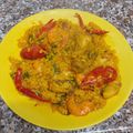 El cooksnap de Paky cuando hizo Paella pollo y gambas.