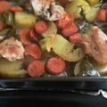 El cooksnap de Sindy Rivas cuando hizo Pollo al horno sobre colchón de verduras (muy fácil y muy rico).