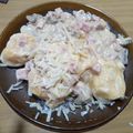 El cooksnap de Paloma Ortiz cuando hizo Pastas con salsa blanca/bechamel, crema, champignones y jamón.