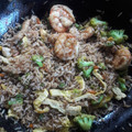El cooksnap de Carmen Conejo Mico cuando hizo Arroz frito con camarones.