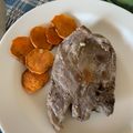 El cooksnap de Laura cuando hizo Chuletas de aguja de cerdo ibérico al tomillo 🌿.