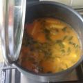 El cooksnap de Cinahy cuando hizo Sopa de espinaca con papa y champiñones.