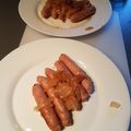 El cooksnap de Alejandro Postigo cuando hizo Salchichas encebolladas al vino.