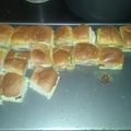Hillbilly 's cooksnap of when they made Hawaiian ham n cheese sliders.