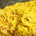 El cooksnap de Badmicaela cuando hizo Espaguetis carbonara.