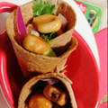 El cooksnap de Maria Ozaeta cuando hizo Mini arepas con falso ceviche de atún.