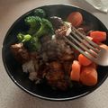 El cooksnap de Gloria Hinojosa cuando hizo Pechuga de Pollo con Cebollas Caramelizadas y Arroz.