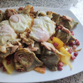 El cooksnap de Mar GM cuando hizo Alcachofas, huevo, patata y foie.