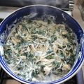 El cooksnap de Alejandro Payan cuando hizo Acelgas con queso crema y pollo.