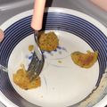 El cooksnap de Zoro cuando hizo Albóndigas de brócoli, quinoa, boniato y avena con tomate (BLW).
