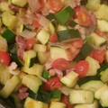 El cooksnap de Nancy Estrada cuando hizo Calabacitas primavera para tostadas o acompañamiento/ guarnición.