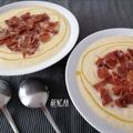El cooksnap de Encar cuando hizo Sopa fría de melón con crujiente de jamón en Moulinex Cuisine.