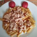 El cooksnap de Antonia García Fernández cuando hizo Macarrones o gnocchi con salmón en salsa de tomate y queso.