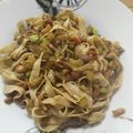 El cooksnap de Laura Ureña Pont cuando hizo Tallarines frescos con brandada, espinacas frescas y salsa de pil-pil.