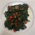 El cooksnap de Vale Bisa cuando hizo Espinacas con champiñón y pimiento rojo.