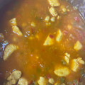 El cooksnap de Julio cuando hizo Pollo al curry con garbanzos.