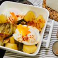 El cooksnap de lacocinarojadecris.blogspot.com cuando hizo Alcachofas con huevos escalfados (poché).