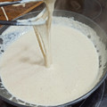 El cooksnap de José cuando hizo Crema de Queso Mozzarella.