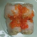 Cooksnap dari KaisaMom untuk resep Sawi gulung isi ayam + kuah pedas