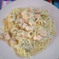 El cooksnap de Liz Paola cuando hizo Fideos con salsa de pollo a la crema.