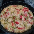 El cooksnap de Esme cuando hizo Arroz con piña, pasas y espárragos.