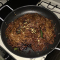 El cooksnap de Isaac Piedra cuando hizo Wok de spaguetti con atún fresco y verduras.