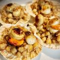 El cooksnap de Arianne cuando hizo Vieiras con garbanzos en salsa de cava.