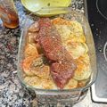 El cooksnap de Carmen Dolores Perdomo León cuando hizo Solomillo de cerdo al horno con patatas gajos especiada y asada.